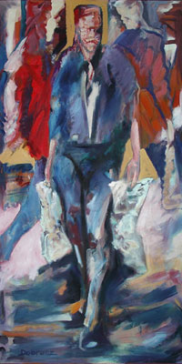 Immermann 12, Malerei eines Menschen in der Immermannstrasse